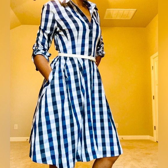 Tommy Hilfiger Blue White Gingham Dress - Picture 3 of 13